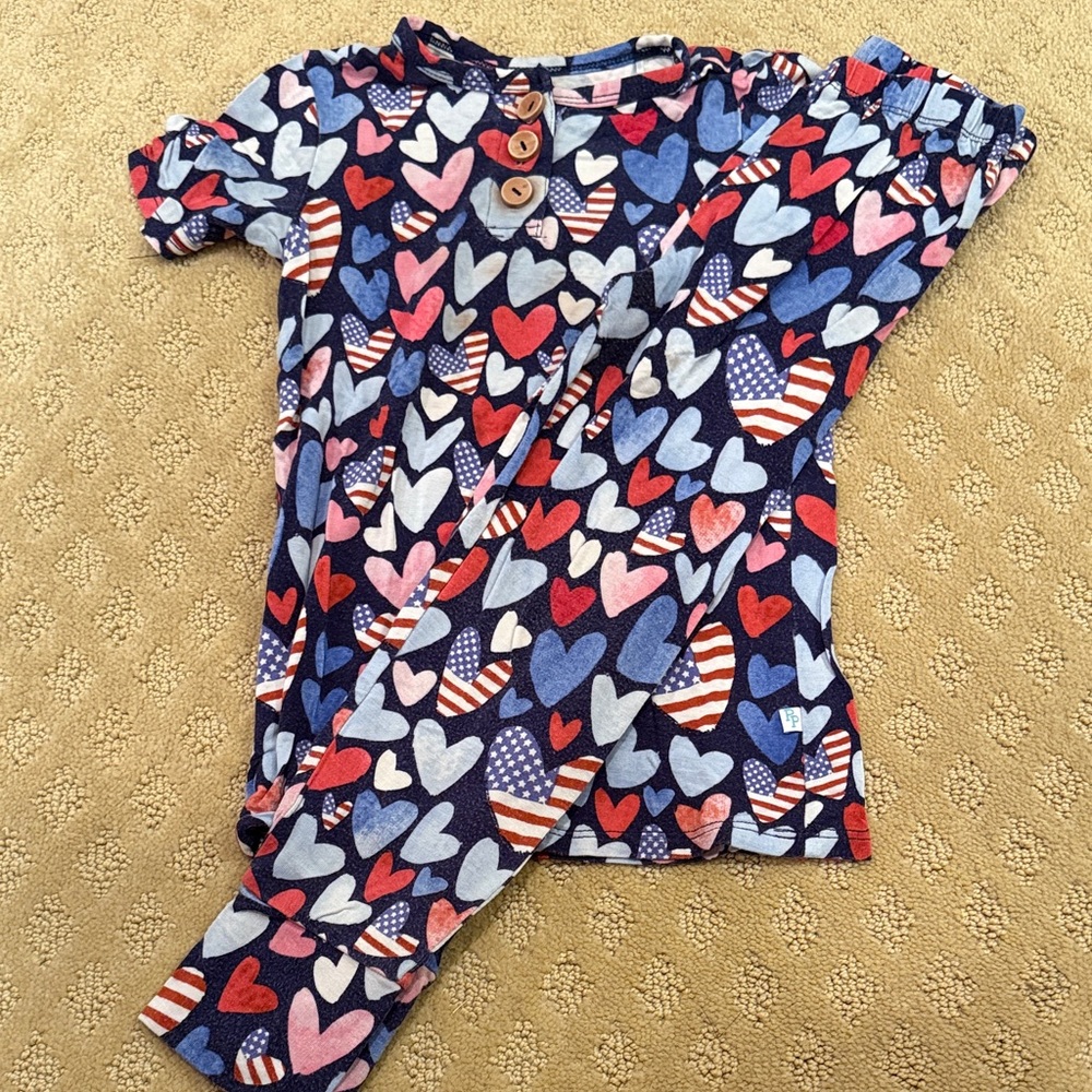 Posh Peanut 4th of July Hearts 5T